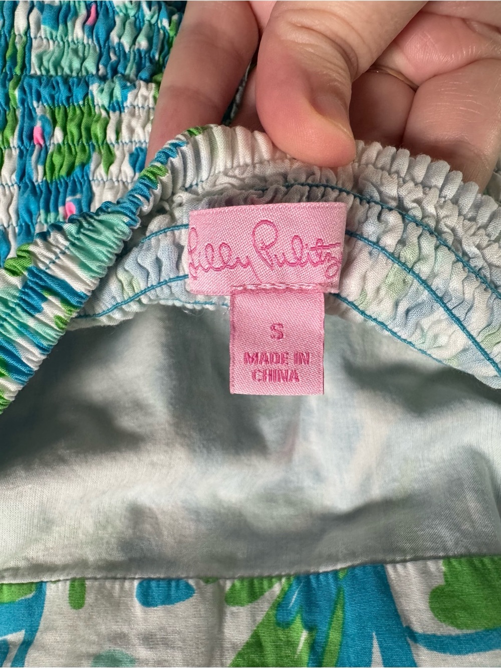 Lilly Pulitzer Strapless High Beams Chandie Smocked Dress Retired Print Small - Picture 7 of 8